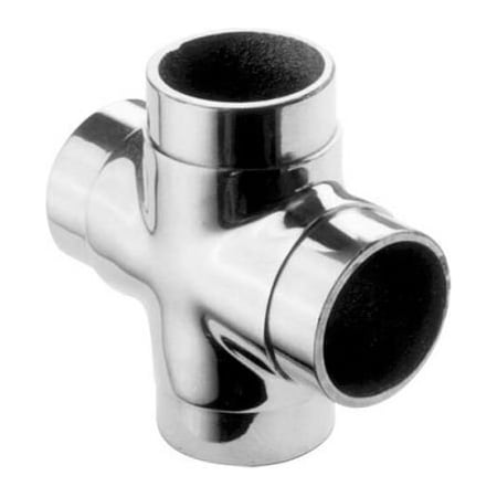 Lavi Industries Lavi Industries, Flush Cross Fitting, for 1.5" Tubing, Polished Stainless Steel 40-736/1H